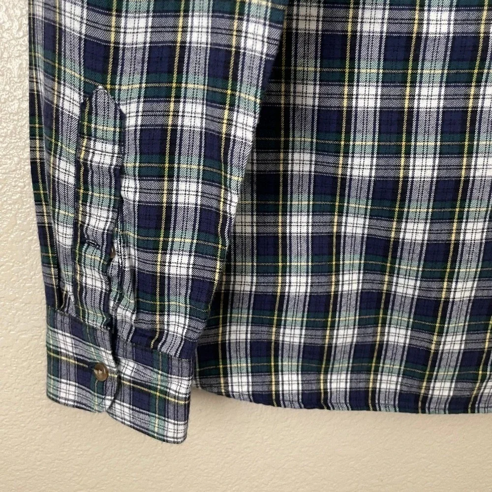 J. Crew Shirt Mens Medium Slim Fit Brushed Twill‎ Plaid Long Sleeve Button Down